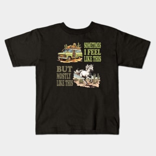 Generation X How I feel  - Abandoned Car in Desert, White Stallion Kids T-Shirt